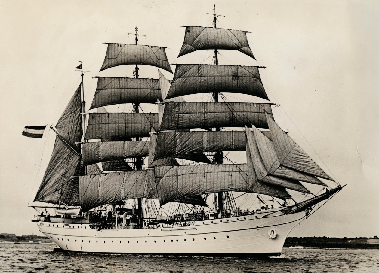 Gorch Fock zum ersten Mal unter vollen Segeln, 1933 von Unbekannt