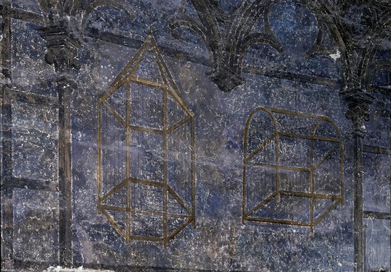 Gotische Kunst: Das Zimmer des Papstes: Detail der Käfige - der Turm der Engel. 1336-1337, Papstpalast, Avignon von Unbekannt