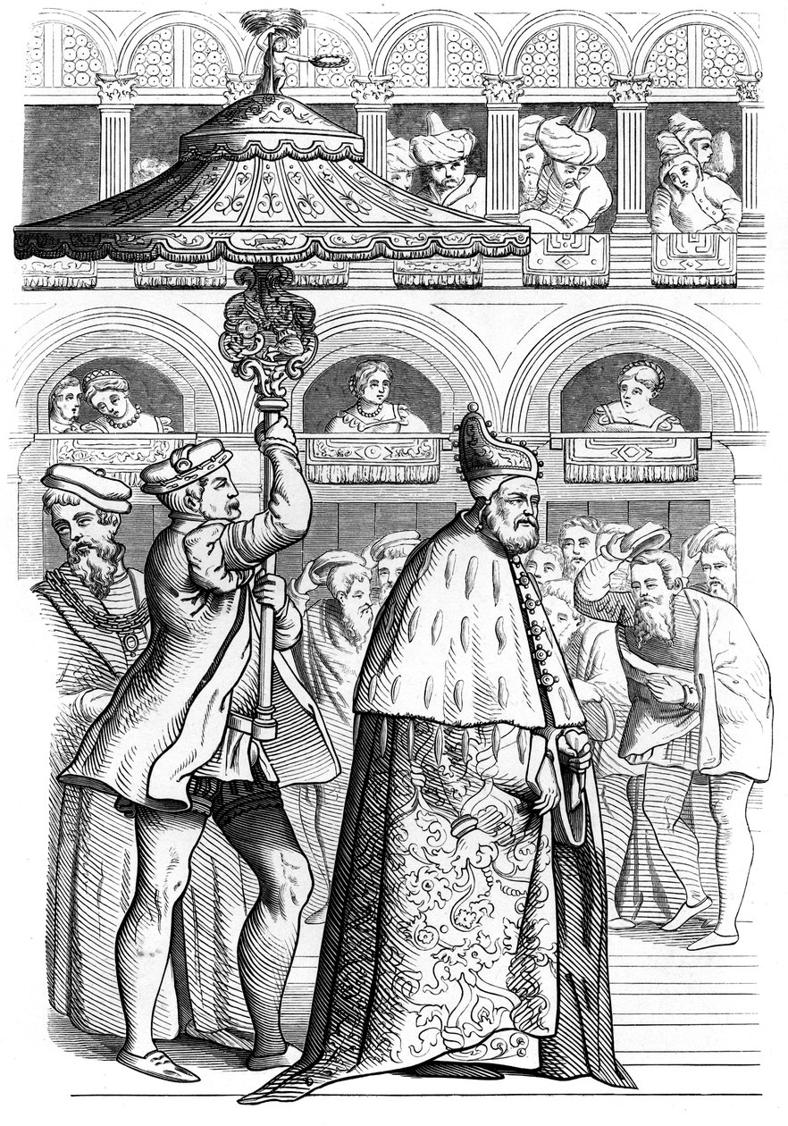 Große Prozession des Dogen, Venedig, Italien, 16. Jahrhundert, 1849 von Unbekannt