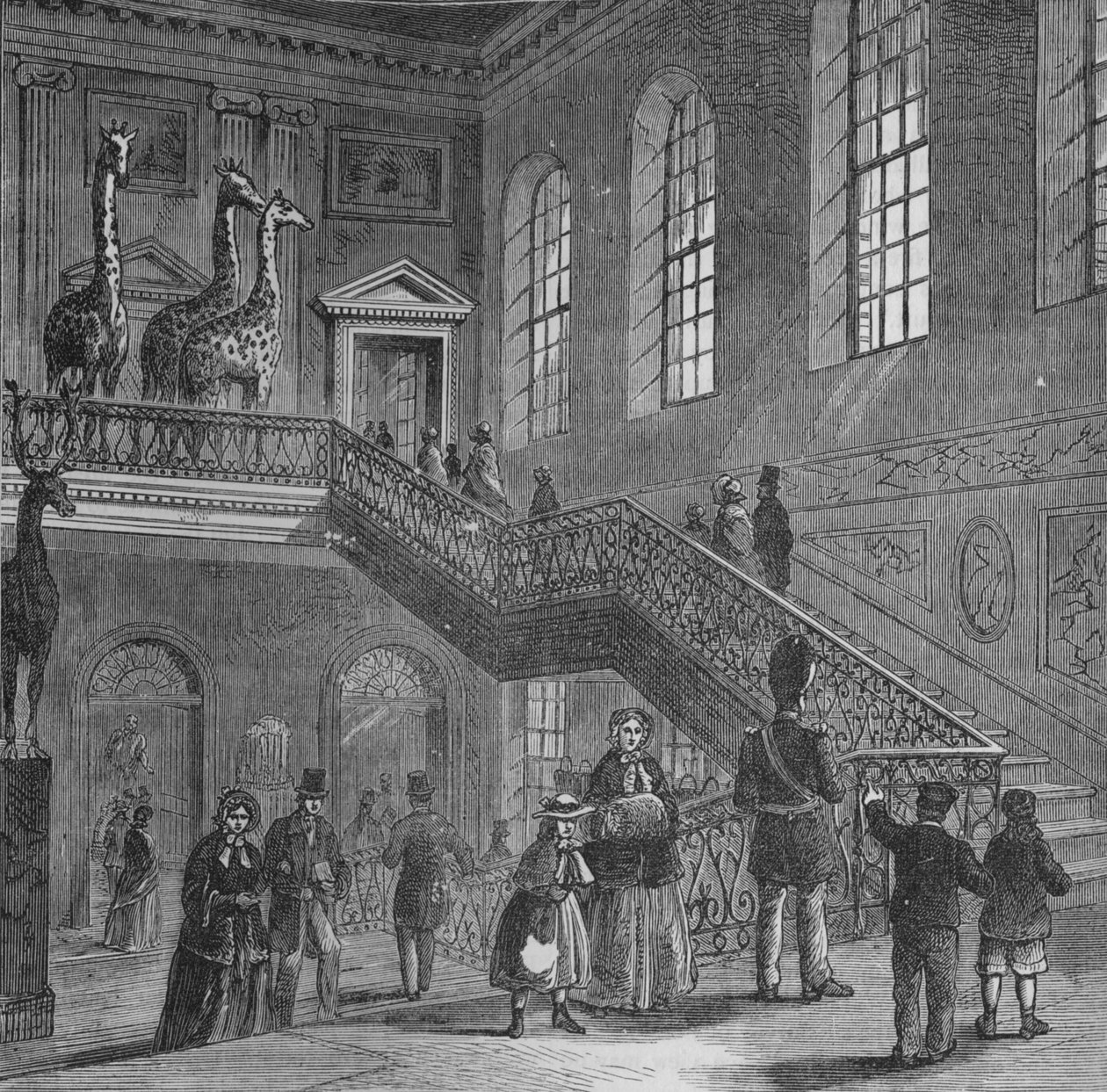 Große Treppe des Montagu House, Bloomsbury, London, um 1830 von Unbekannt
