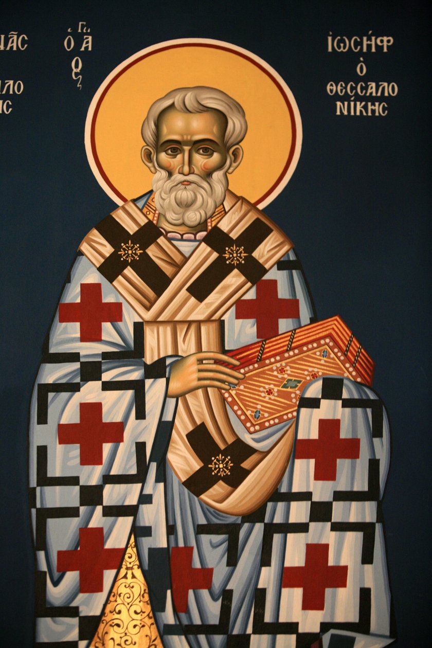 Griechisch-orthodoxe Ikone: Heiliger Josef von Thessaloniki von Unbekannt