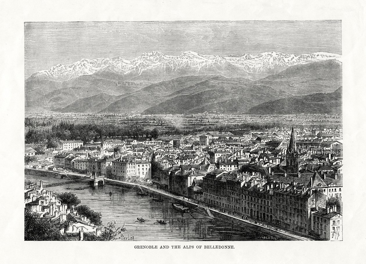 Grenoble und die Belledonne-Alpen, Frankreich, 1879 von Unbekannt