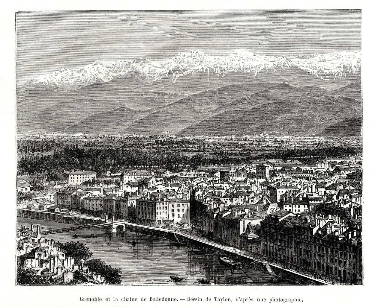 Grenoble vom Belledonne-Gebirge, Frankreich von Unbekannt