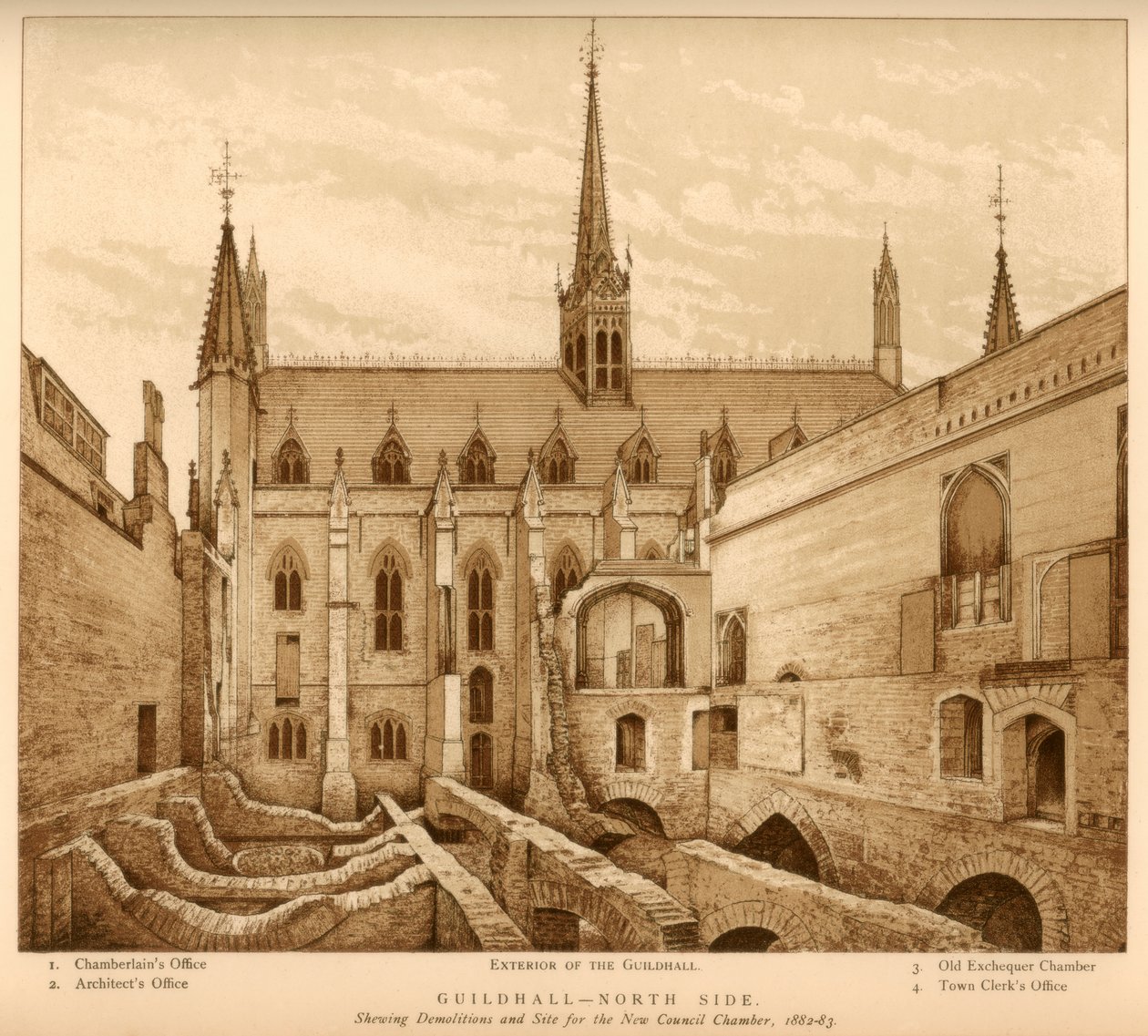 Guildhall Nordseite, City of London, 1882-1883, 1886 von Unbekannt