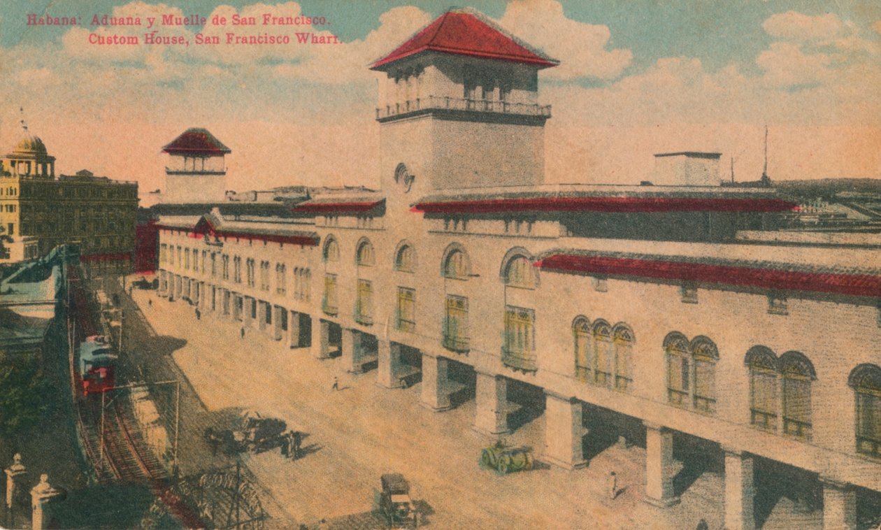 Habana: Aduana y Muelle de San Francisco. Zollhaus, San Francisco Kai, Kuba, ca. 1910 von Unbekannt