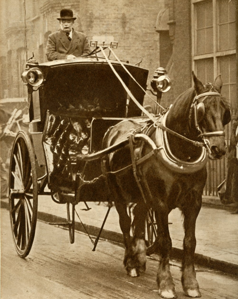 Hansom-Kutsche, ca. 1910, 1935 von Unbekannt