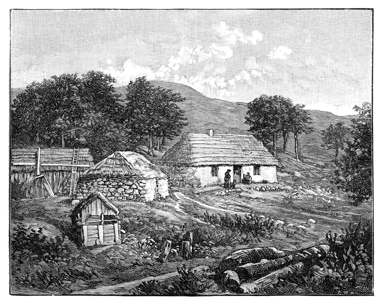 Hochlandhütten in Lochaber, Schottland, 1900 von Unbekannt