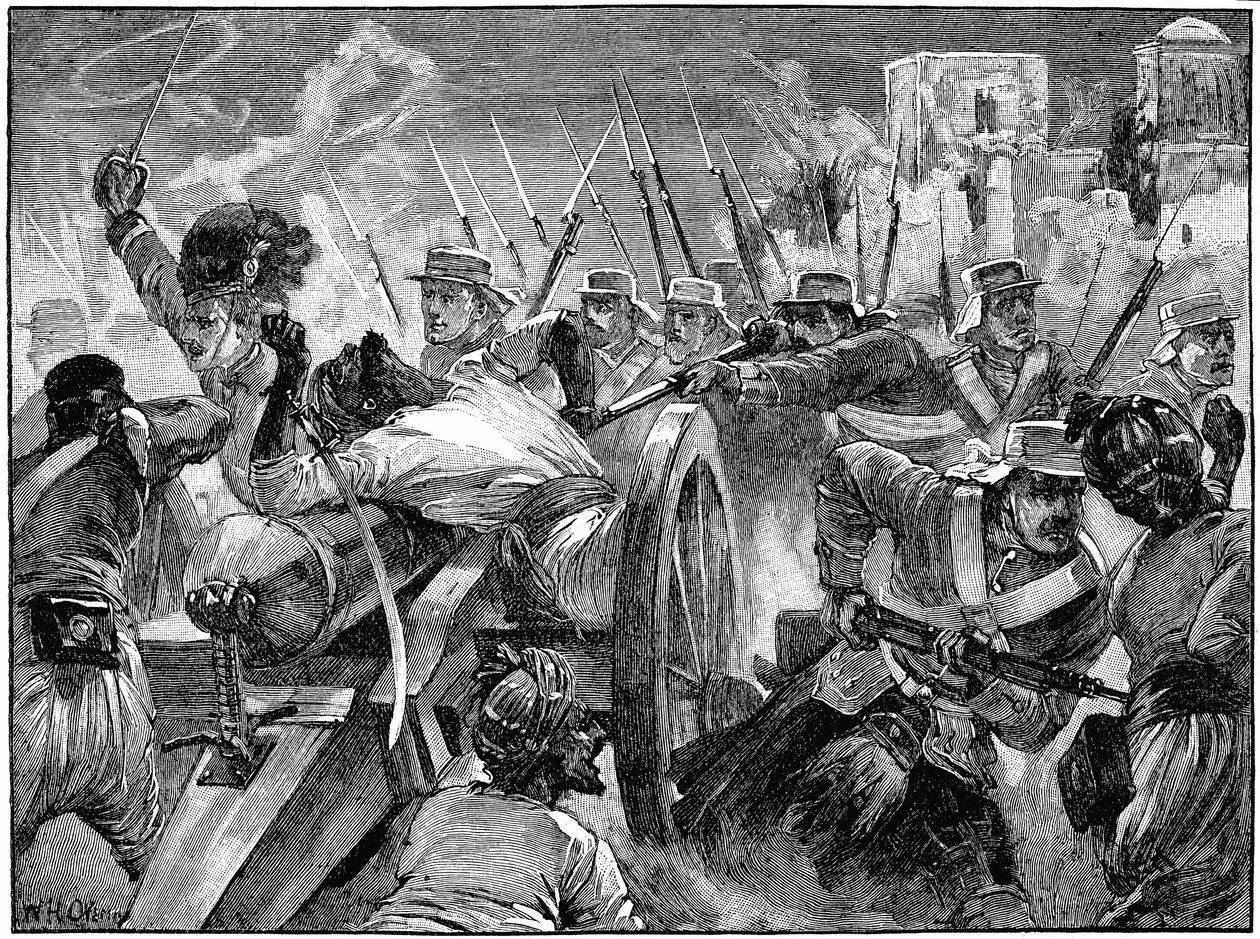 Highlander erobern die Kanonen der Meuterer in Cawnpore, Indischer Aufstand, 16. Juli 1857 von Unbekannt