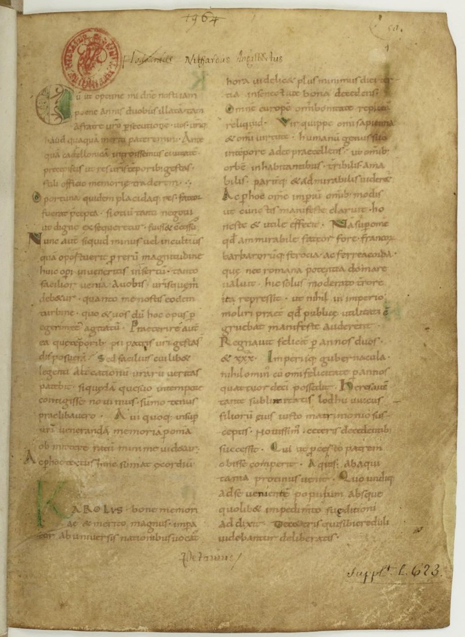Historia Brittonum von Nennius. Erste Seite des Manuskripts, 11. Jahrhundert von Unbekannt