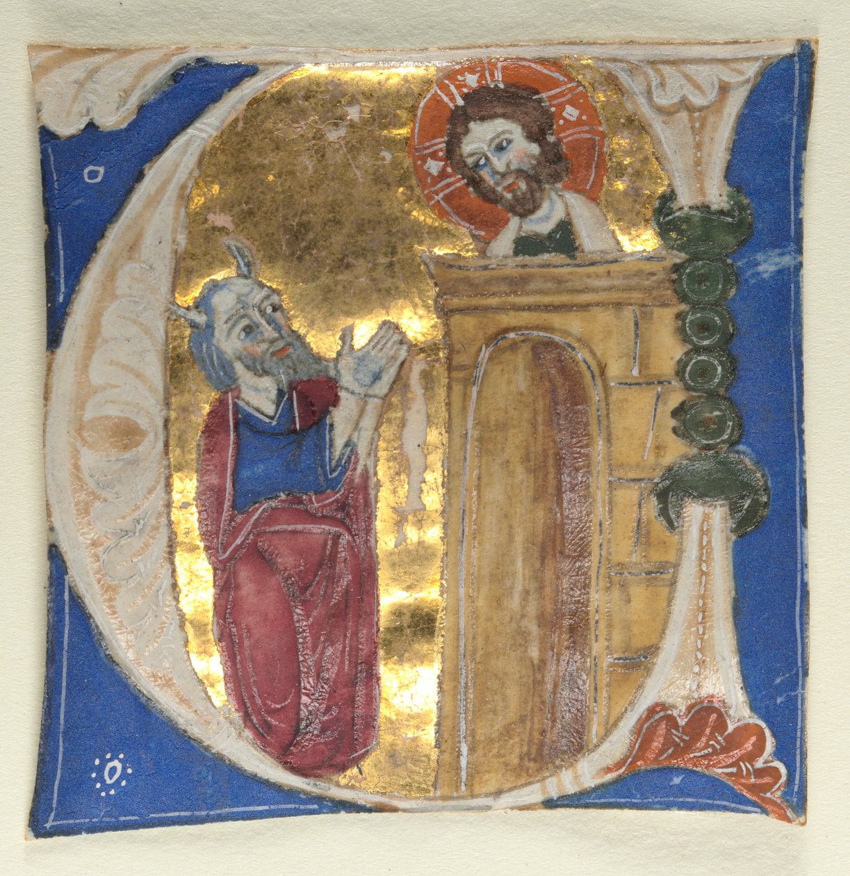 Illuminierte Initiale U aus einer Bibel, 1200er von Unbekannt