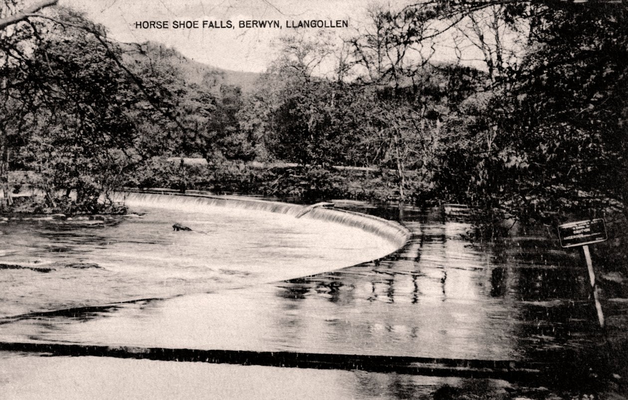 Horseshoe Falls am Fluss Dee, nahe Llangollen, Wales, frühes 20. Jahrhundert von Unbekannt