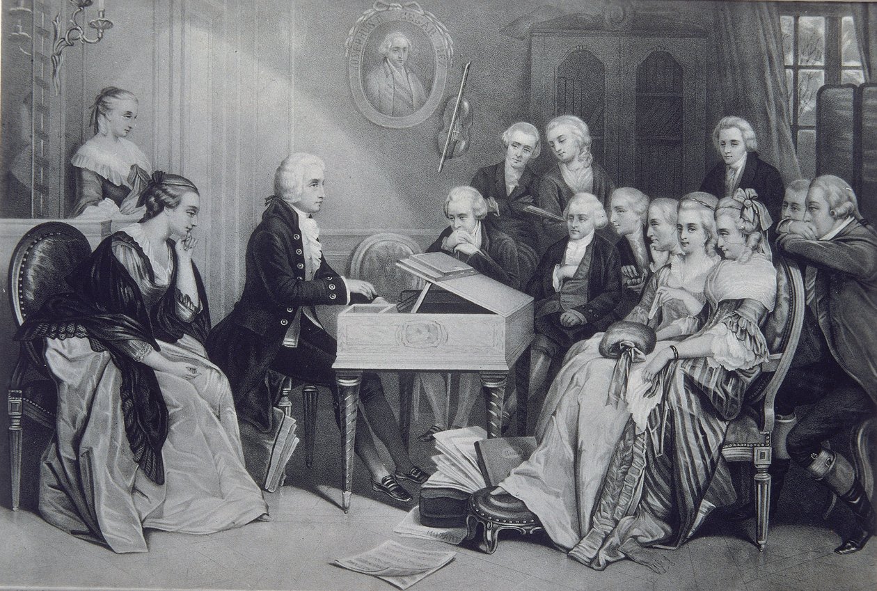 Hauskonzert bei der Familie Mozart in Wien, 19. Jahrhundert von Unbekannt