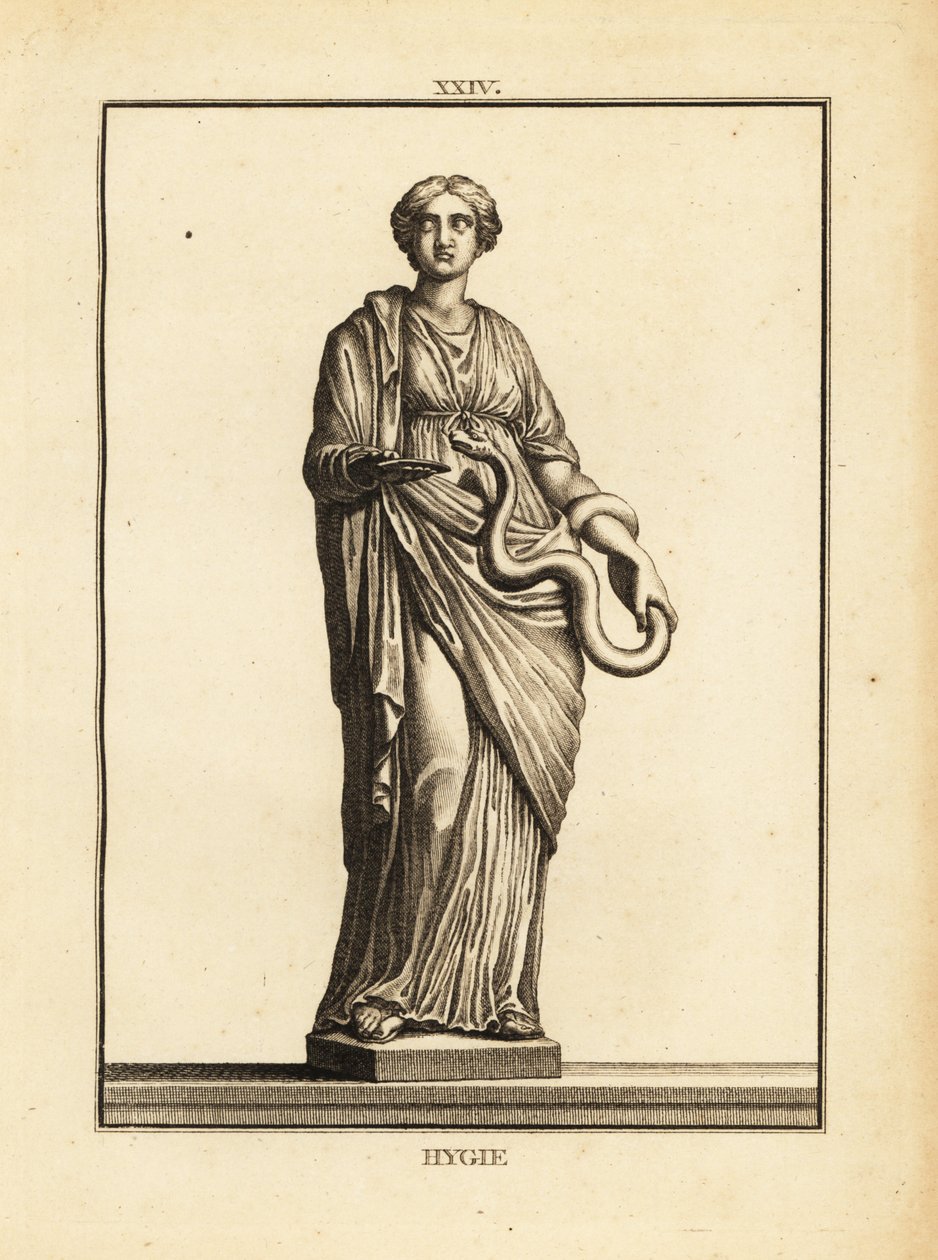 Hygieia, griechische und römische Göttin der Gesundheit und Sauberkeit, Tochter des Gottes der Medizin Asklepios von Unbekannt