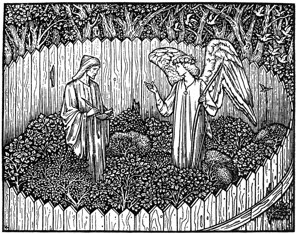 Illustration aus der Kelmscott Press Ausgabe der Werke von Geoffrey Chaucer, 1896 von Unbekannt