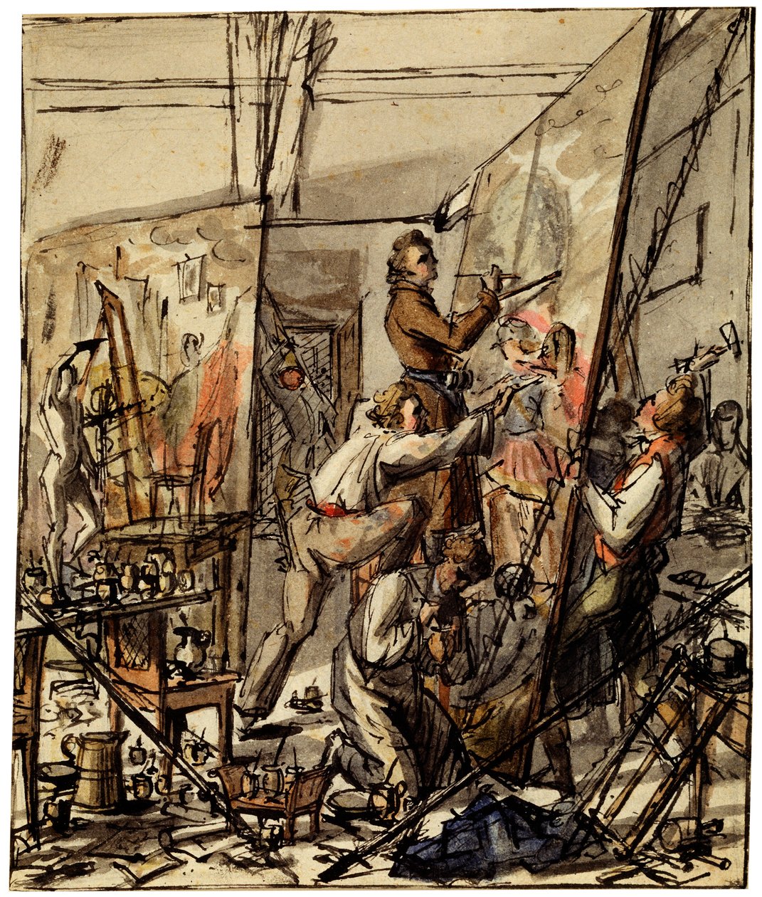 In einem Künstleratelier, 1820er Jahre von Unbekannt