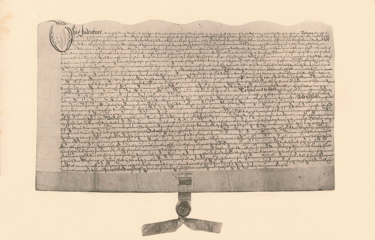 Vertrag über den Verkauf von Land, unterzeichnet von Guy Fawkes, frühes 17. Jahrhundert, 1901 von Unbekannt