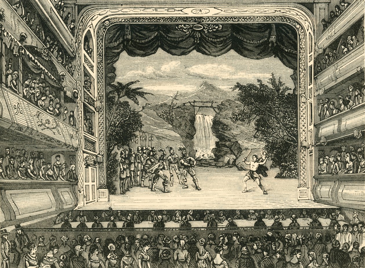 Innenraum des Covent Garden Theaters im Jahr 1804, 1881 von Unbekannt