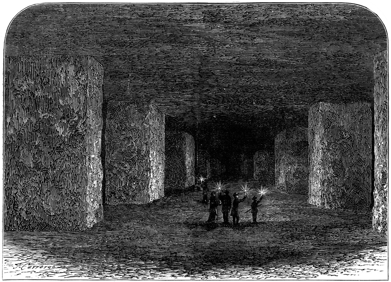 Innenansicht der Marston-Salzmine, Northwich, Cheshire, England, um 1880 von Unbekannt