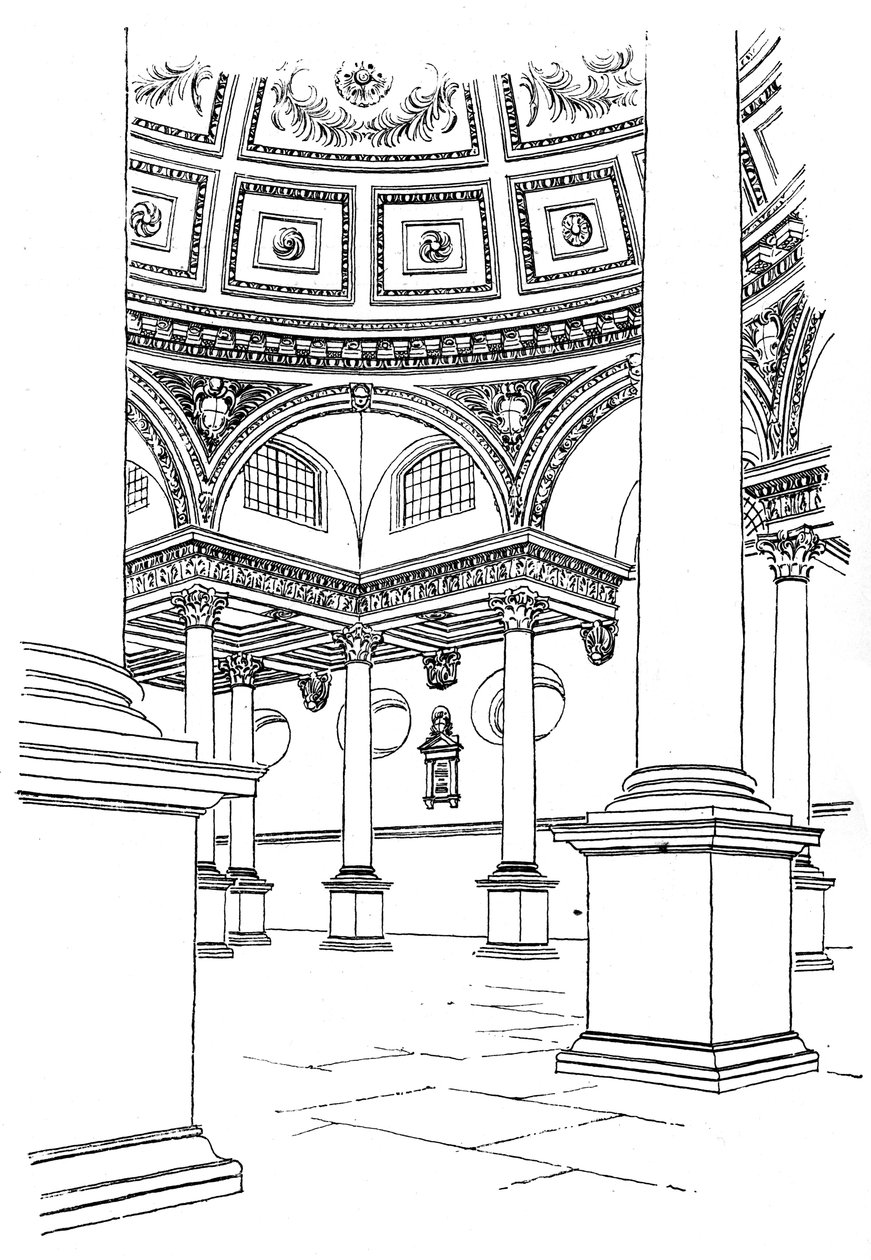 Innenraum der St. Stephens Kirche, Walbrook, City of London, 1893 von Unbekannt