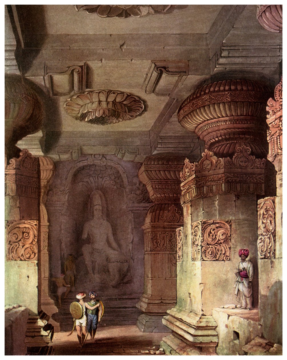 Innenraum eines Höhlentempels, Ellora, Maharashtra, Indien, 19. Jahrhundert 1956 von Unbekannt