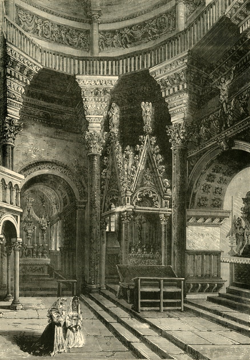 Innenraum der Kathedrale von Spalatro, ehemals Tempel des Palastes von Diokletian, 1890 von Unbekannt