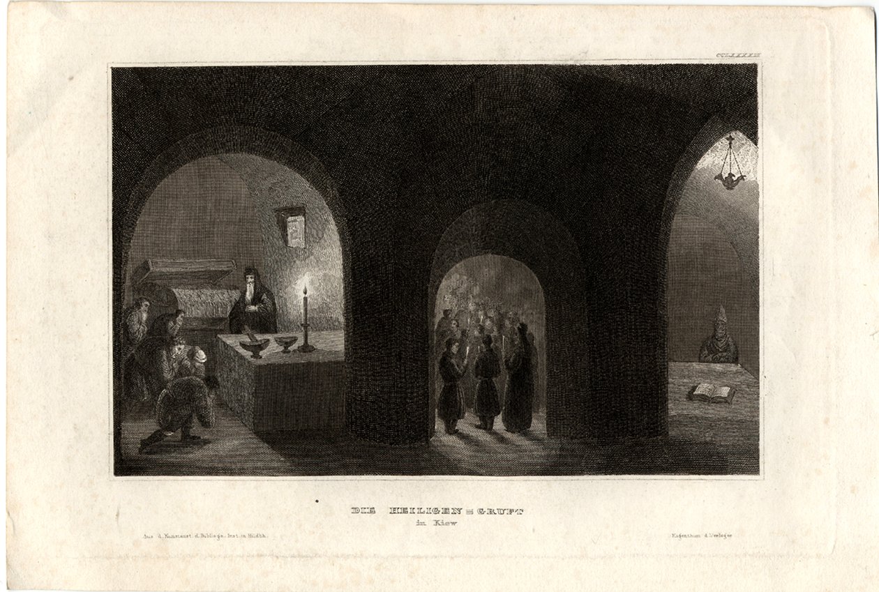 Innenansicht des Heiligen Grabes im Kiewer Höhlenkloster, 1850 von Unbekannt