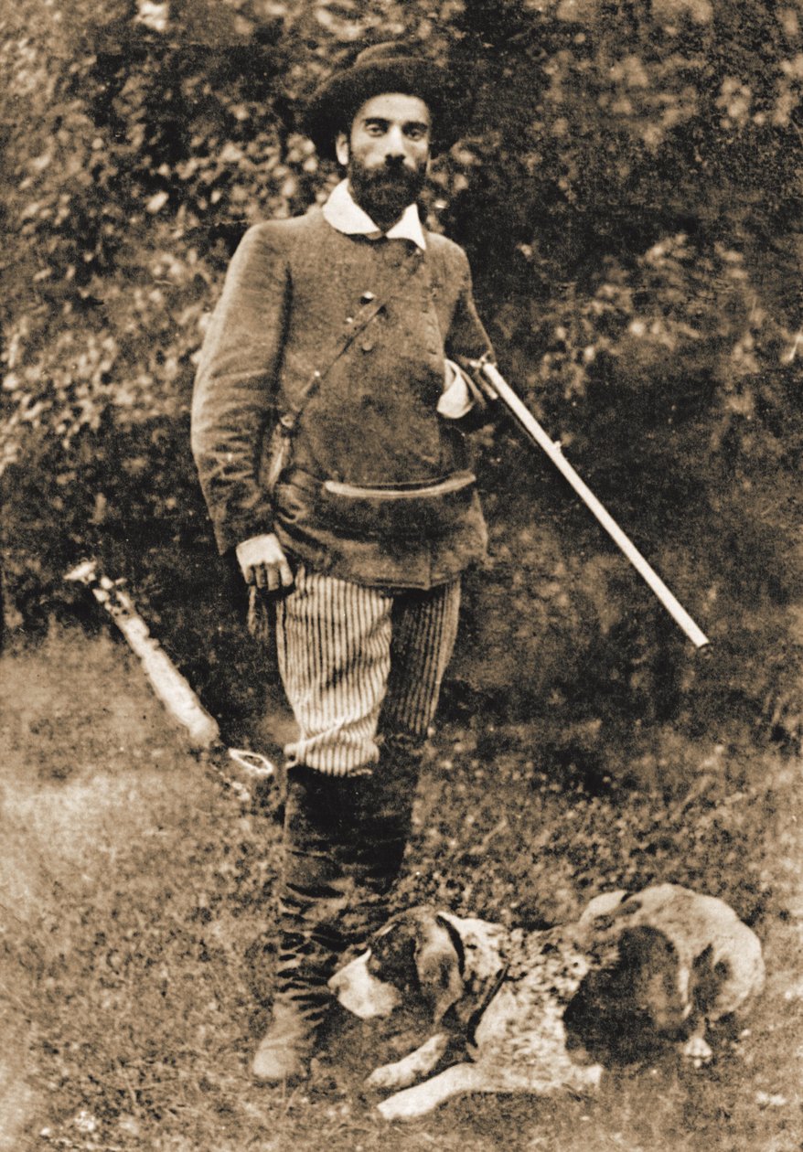 Isaac Ilyich Levitan 1860-1900 mit seinem Hund Vesta, vor 1893 von Unbekannt
