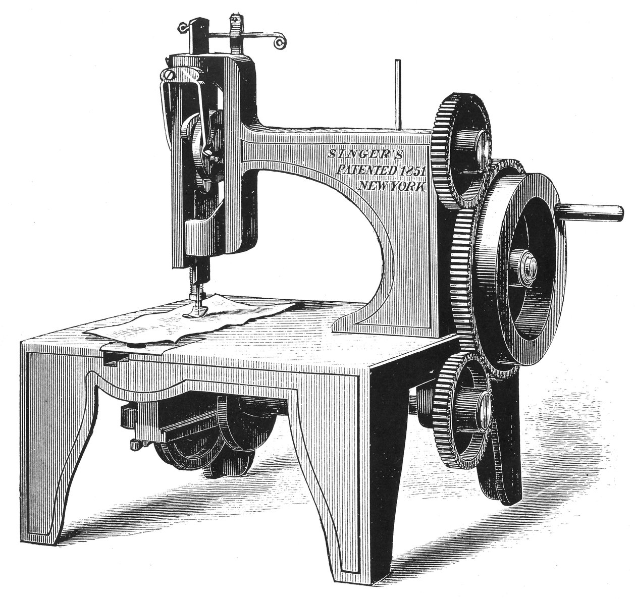 Isaac Merrit Singers erste Nähmaschine, patentiert 1851 von Unbekannt
