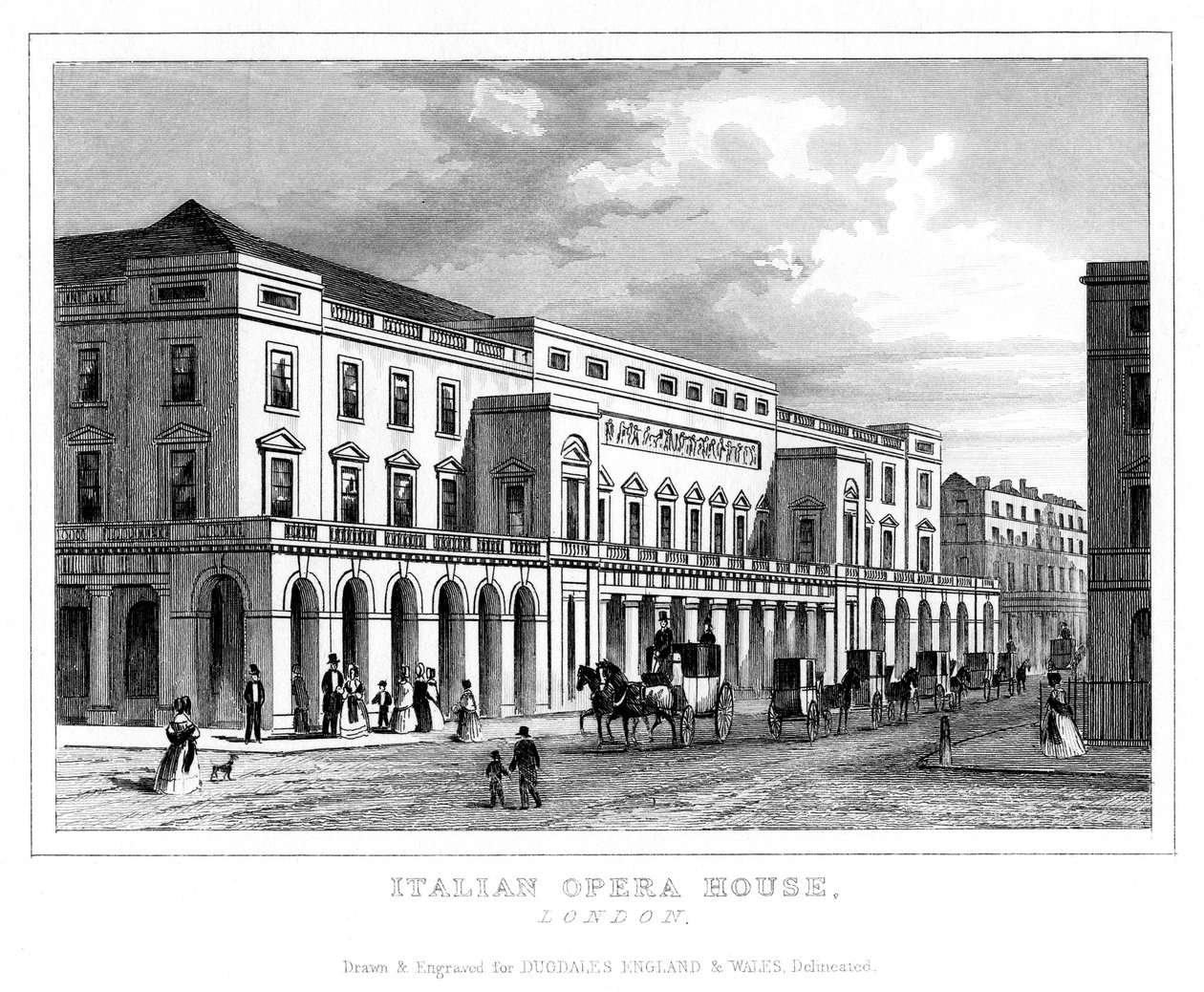 Italienisches Opernhaus, Haymarket, Westminster, London, spätes 18. - frühes 19. Jahrhundert von Unbekannt