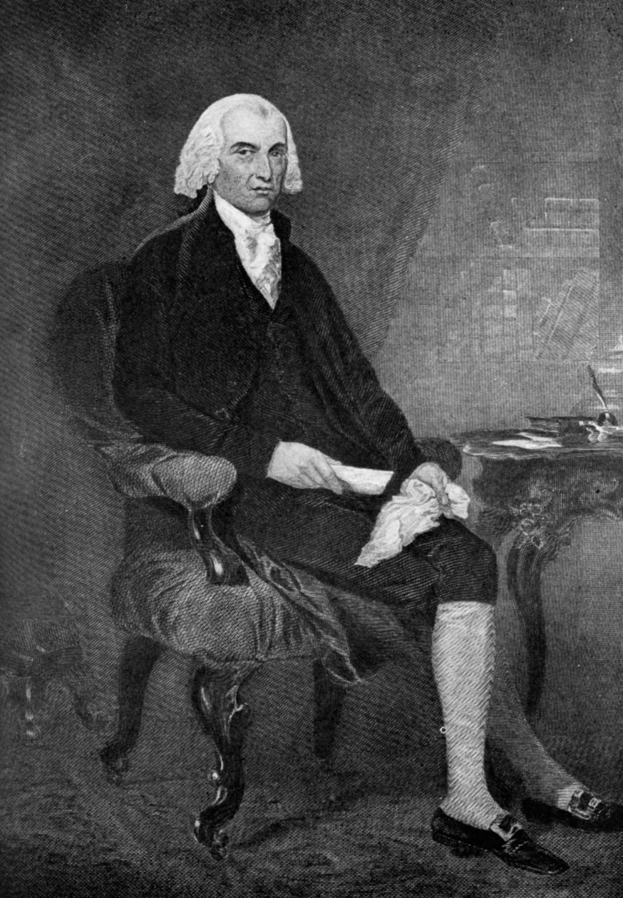 James Madison 1751-1836, vierter Präsident der Vereinigten Staaten, 19. Jahrhundert 1908 von Unbekannt