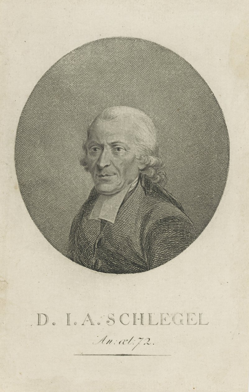 Johann Adolf Schlegel 1721-1793, um 1800 von Unbekannt