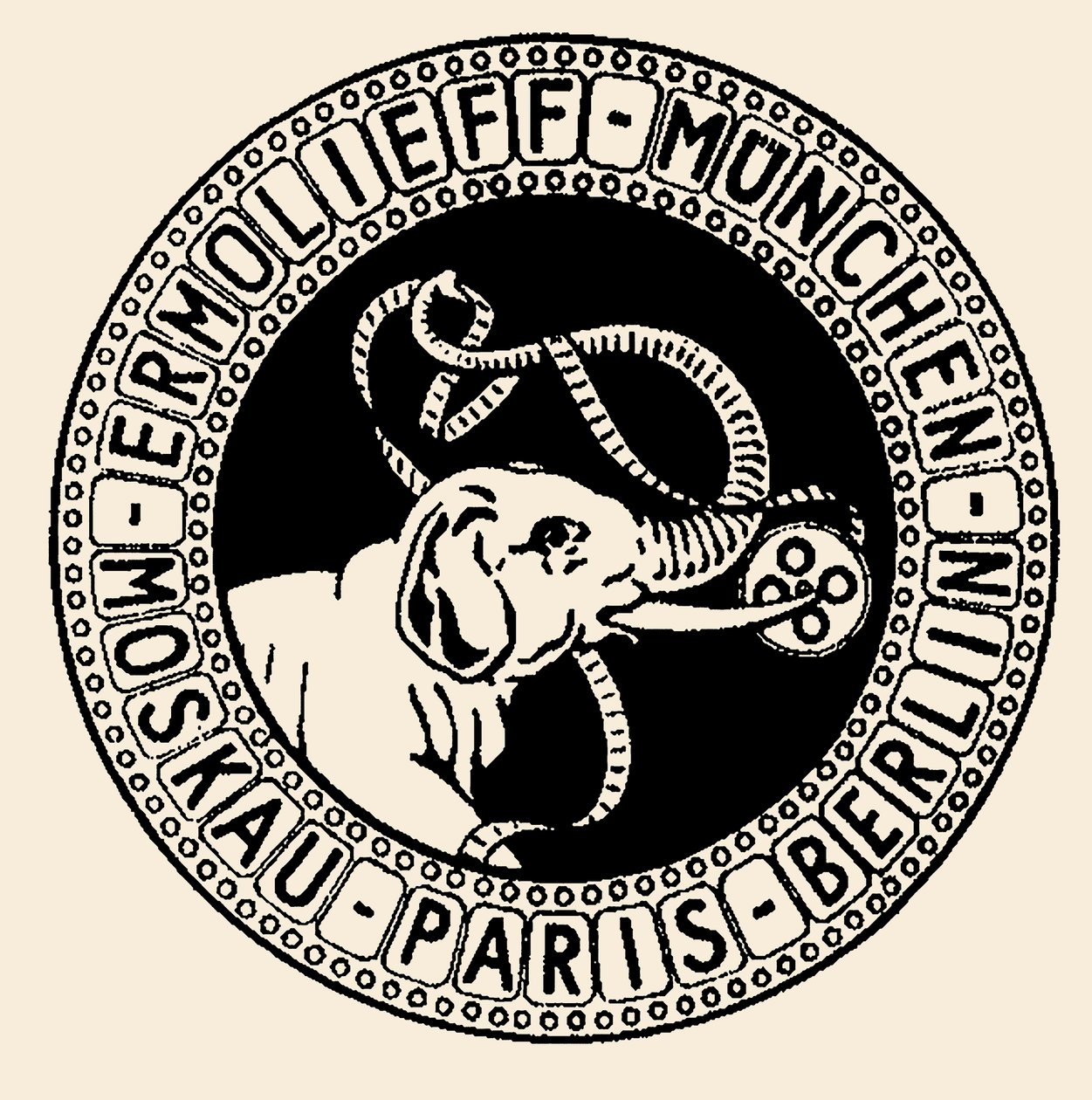 Emblem der Aktiengesellschaft La Société Ermolieff-Cinéma, 1920-1921 von Unbekannt