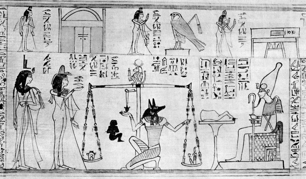 Urteil der Toten, aus dem Tempel von Deir-el-Bahari, Ägypten, um 1025 v. Chr. 1936 von Unbekannt