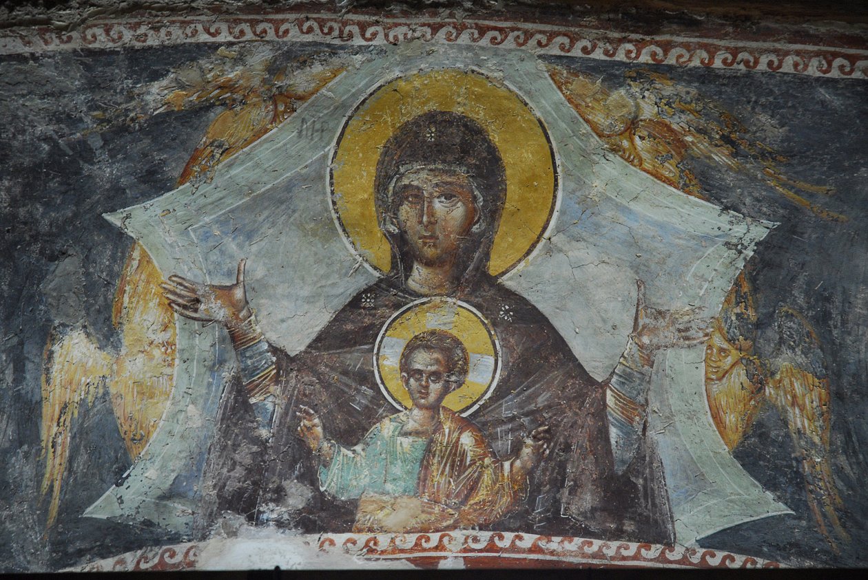 Kariye Camii (St. Erlöser in Chora Kirche) Fresko: Jungfrau und Kind, Istanbul, Türkei von Unbekannt