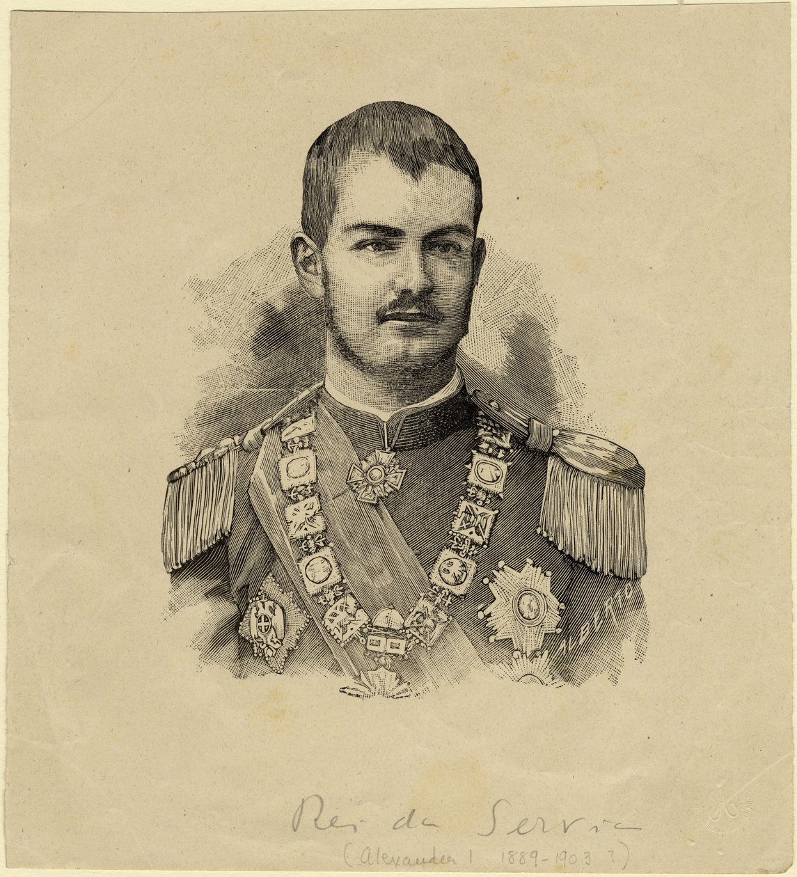 König Aleksandar von Serbien 1876-1903, ca. 1889 von Unbekannt