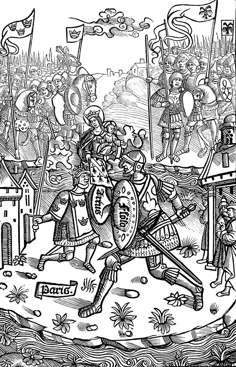 König Artus kämpft gegen einen Riesen von Unbekannt