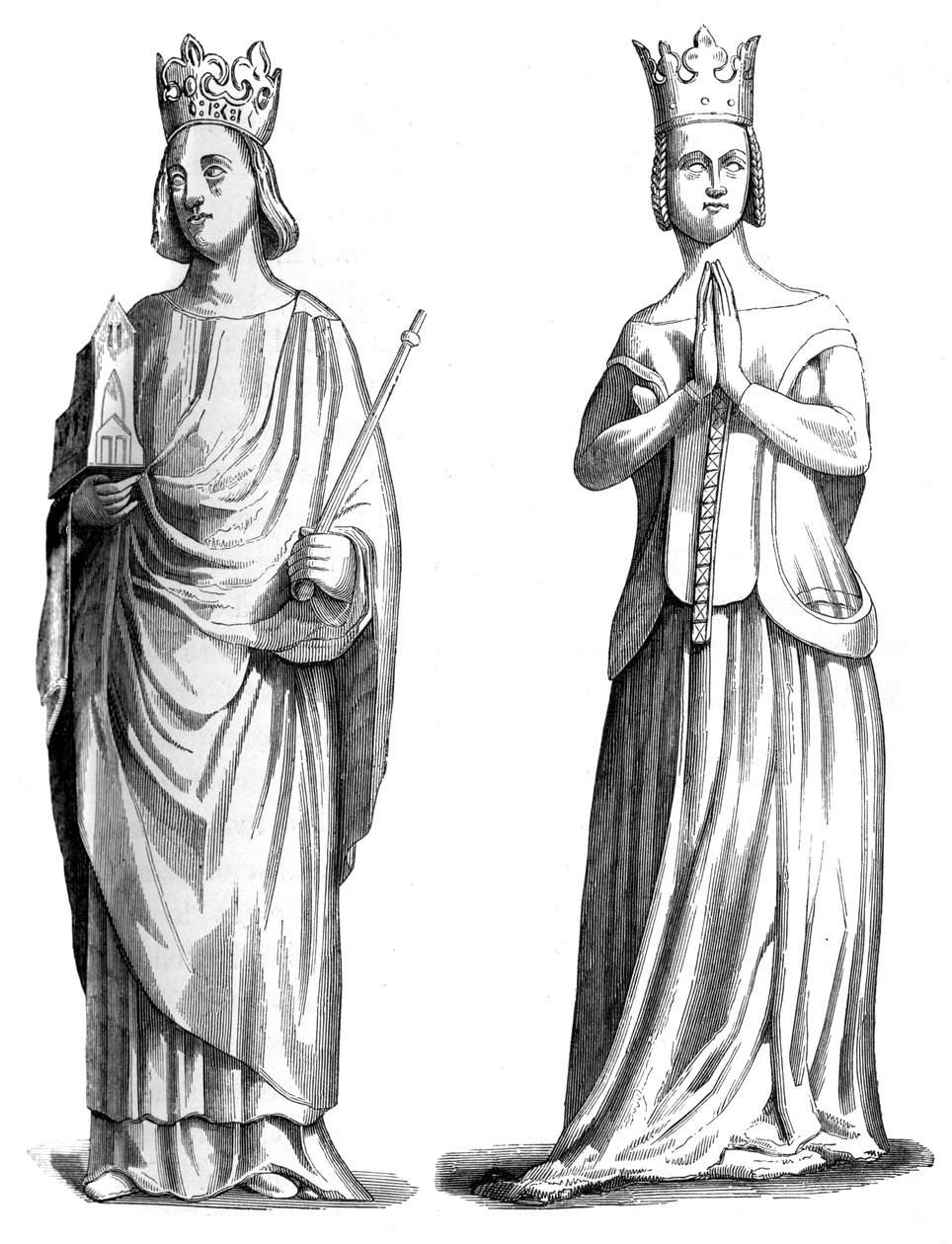 König Karl V. von Frankreich 1337-1380 und Johanna von Bourbon 1338-1378, 1849 von Unbekannt
