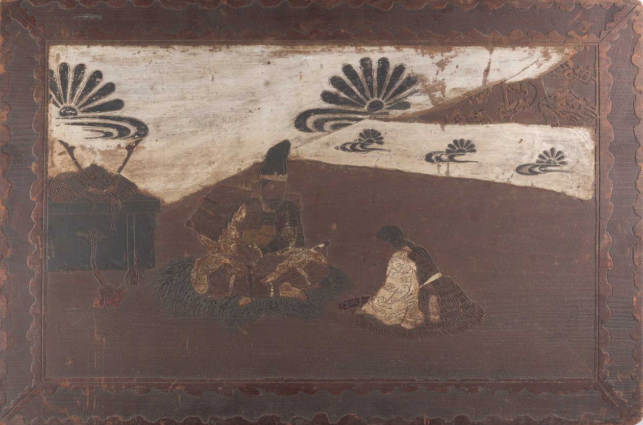 Kusunoki Masashige verabschiedet sich von seinem Sohn Masatsura, 19. Jahrhundert von Unbekannt