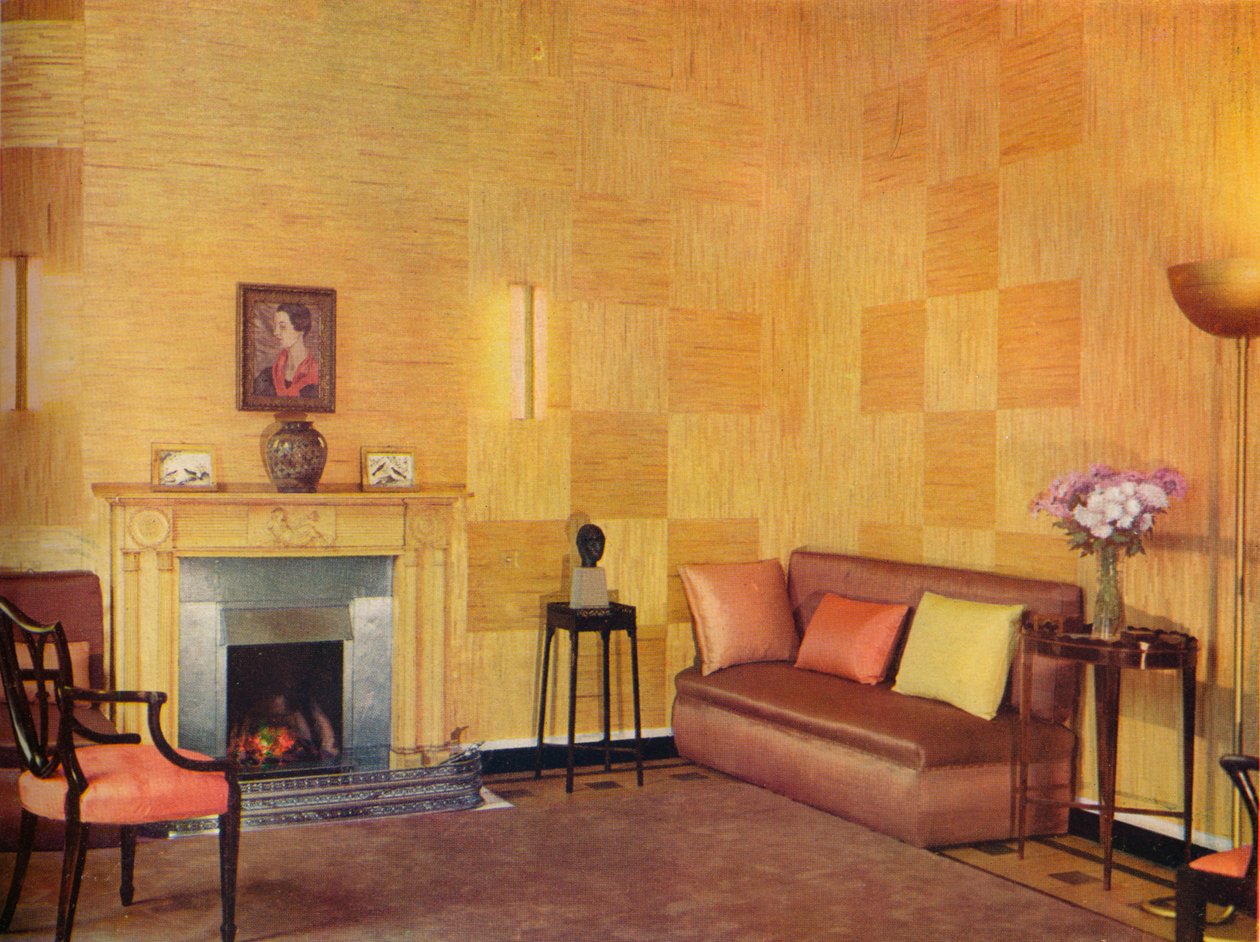 Wohnzimmer von Lady Leucha Warner, dekoriert von Ronald Fleming, 1933 von Unbekannt