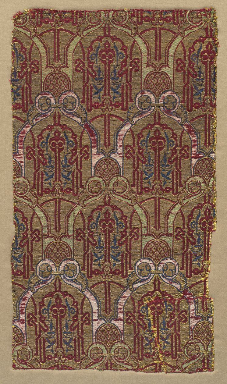 Lampas mit Palmettenbögen mit Alhambra-Wandmuster, 1300er Jahre von Unbekannt