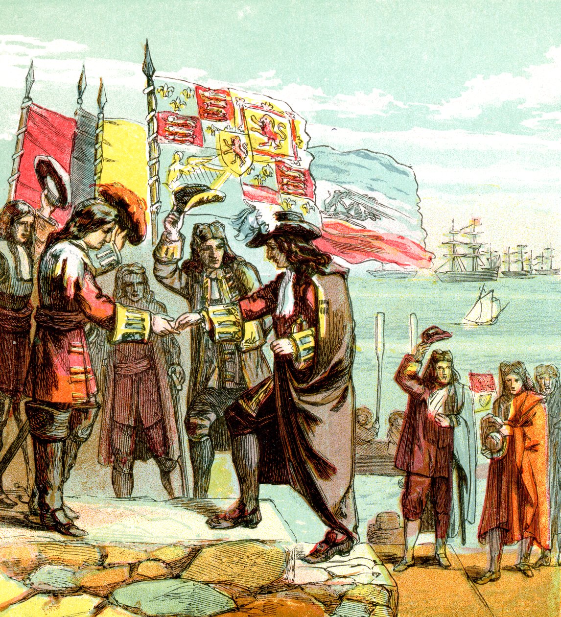 Landung von Wilhelm von Oranien, 1688 um 1850er Jahre von Unbekannt