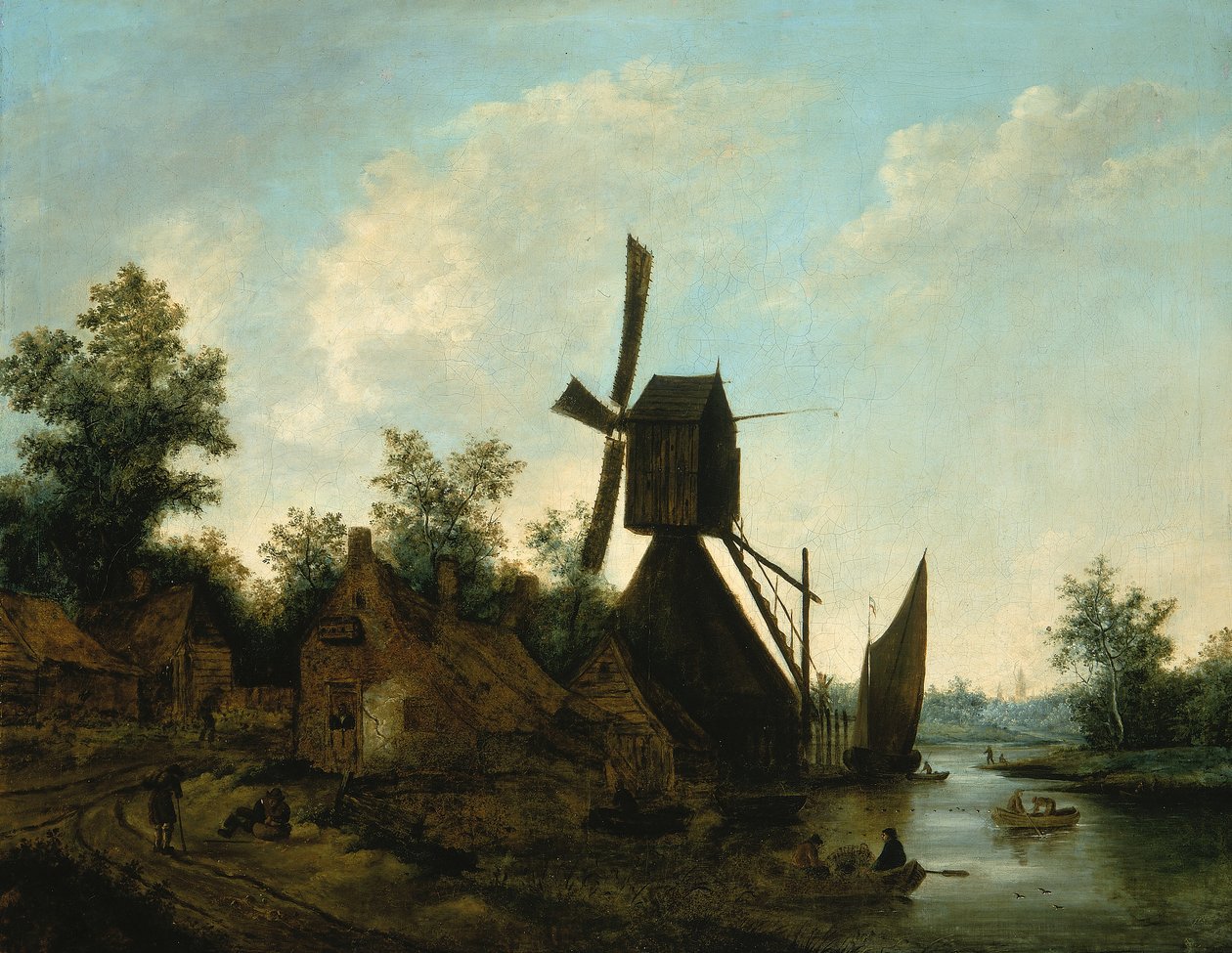 Landschaft Windmühle, 17. Jahrhundert von Unbekannt