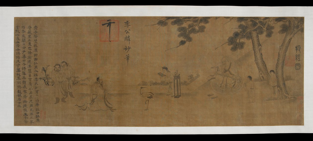 Laozi überreicht eine Kopie des Daodejing, Ming-Dynastie von Unbekannt