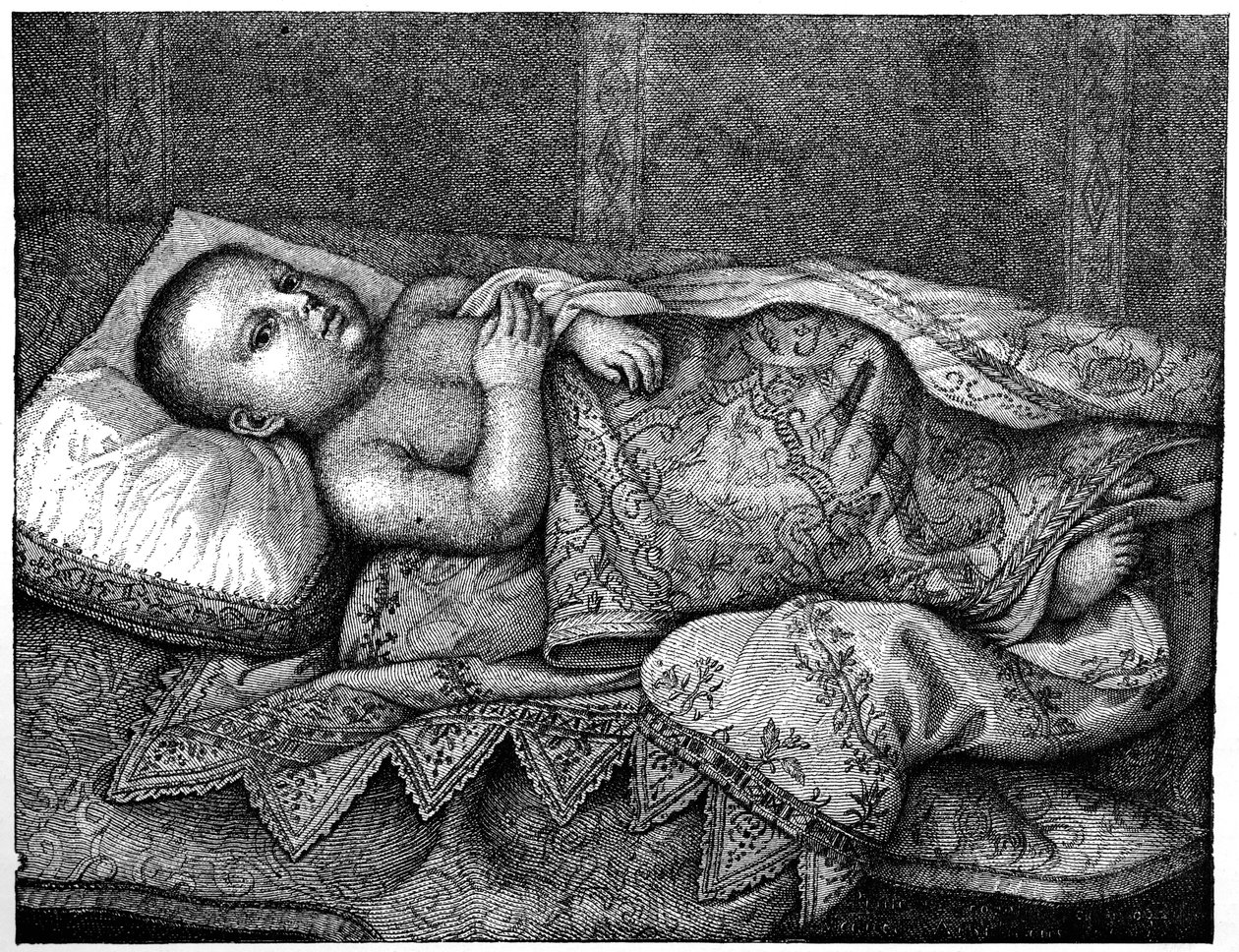Leopoldo de Medici 1617-1675 in seiner Wiege, 1882 von Unbekannt