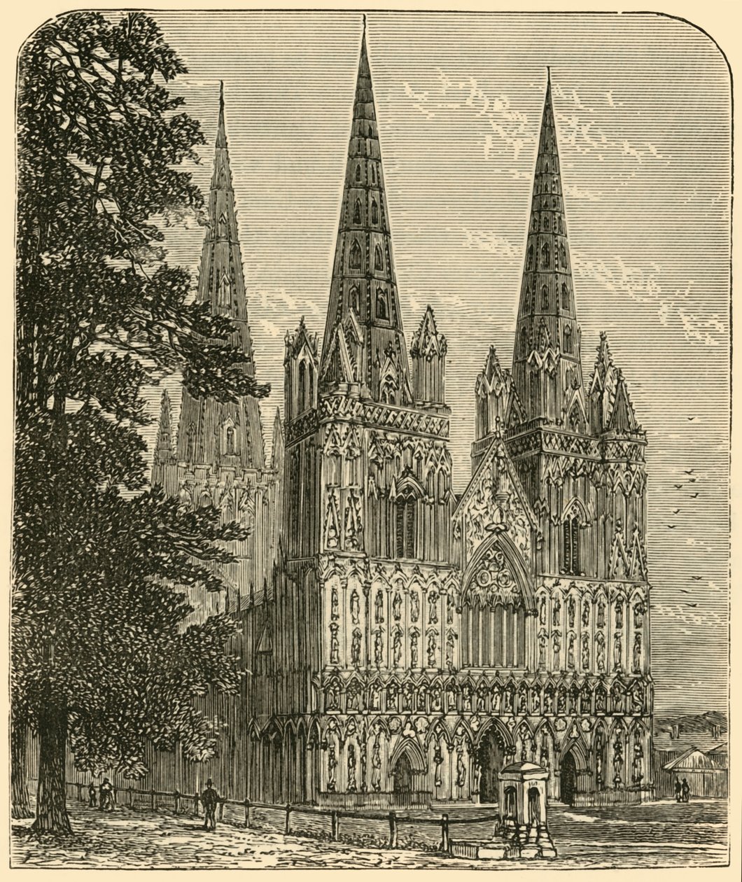Lichfield Kathedrale - Die Westfront, 1898 von Unbekannt