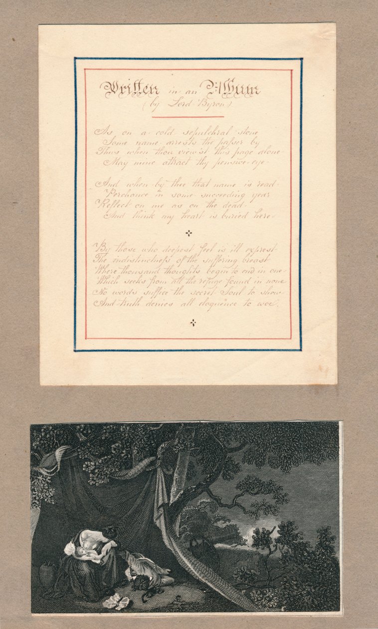 Zeilen in ein Album geschrieben, in Malta, ca. 1812 von Unbekannt