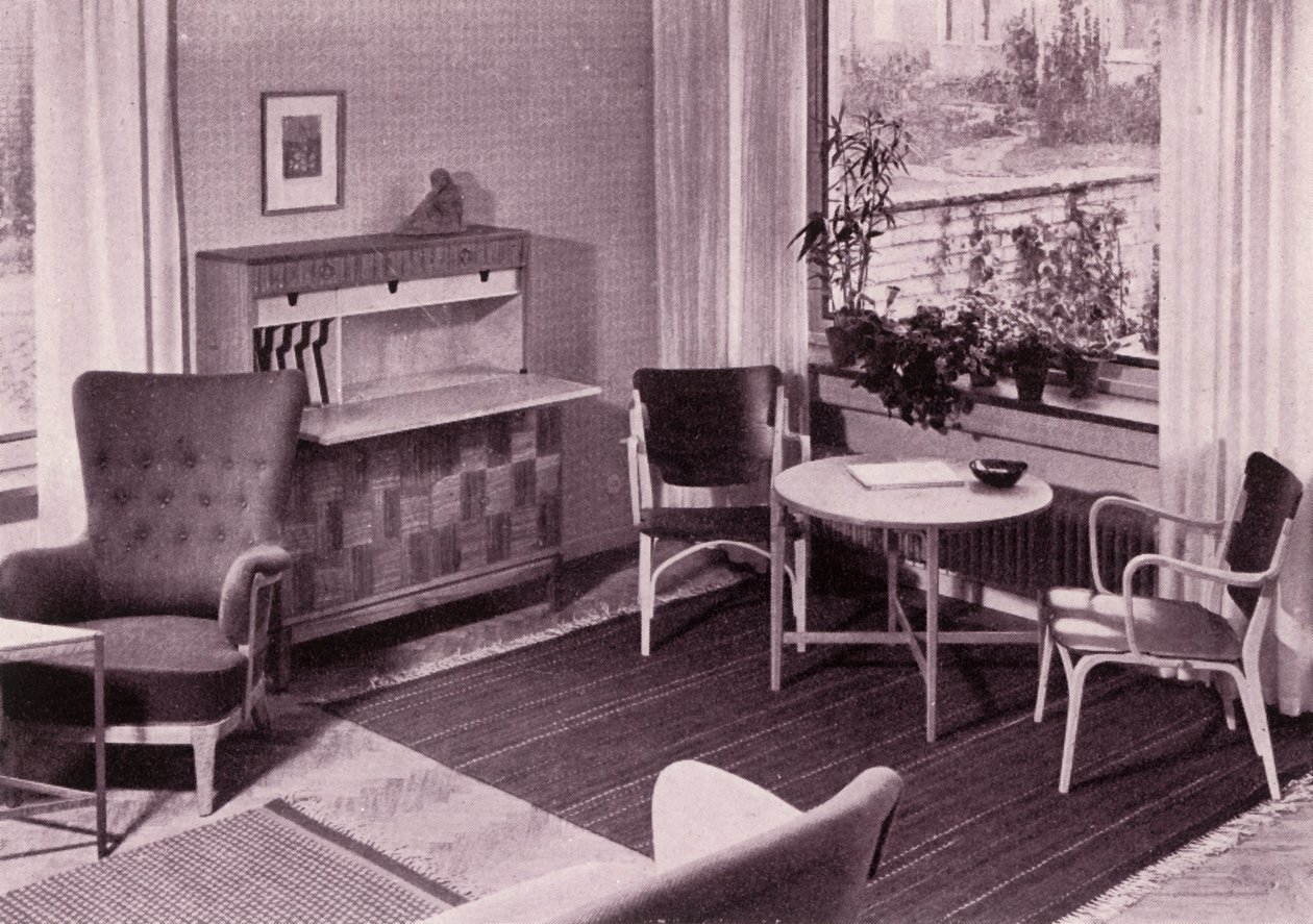 Wohnzimmermöbel von Carl-Axel Acking, hergestellt von A.B. Svenska Möbelfabrikerna, 1949 von Unbekannt