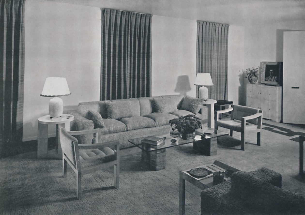 Wohnzimmer in der Wohnung von Samuel A. Marx, 1942 von Unbekannt