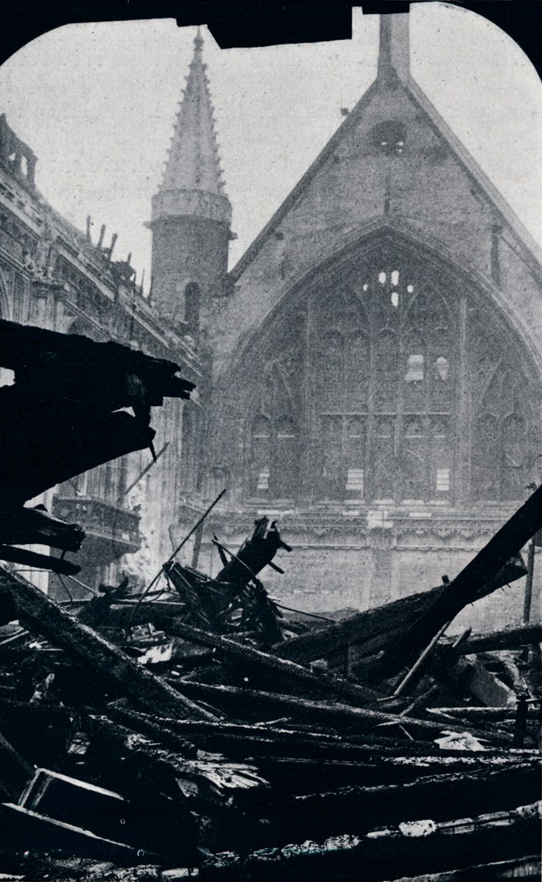 Londons Guildhall nach dem Brand vom 29. Dezember von Unbekannt