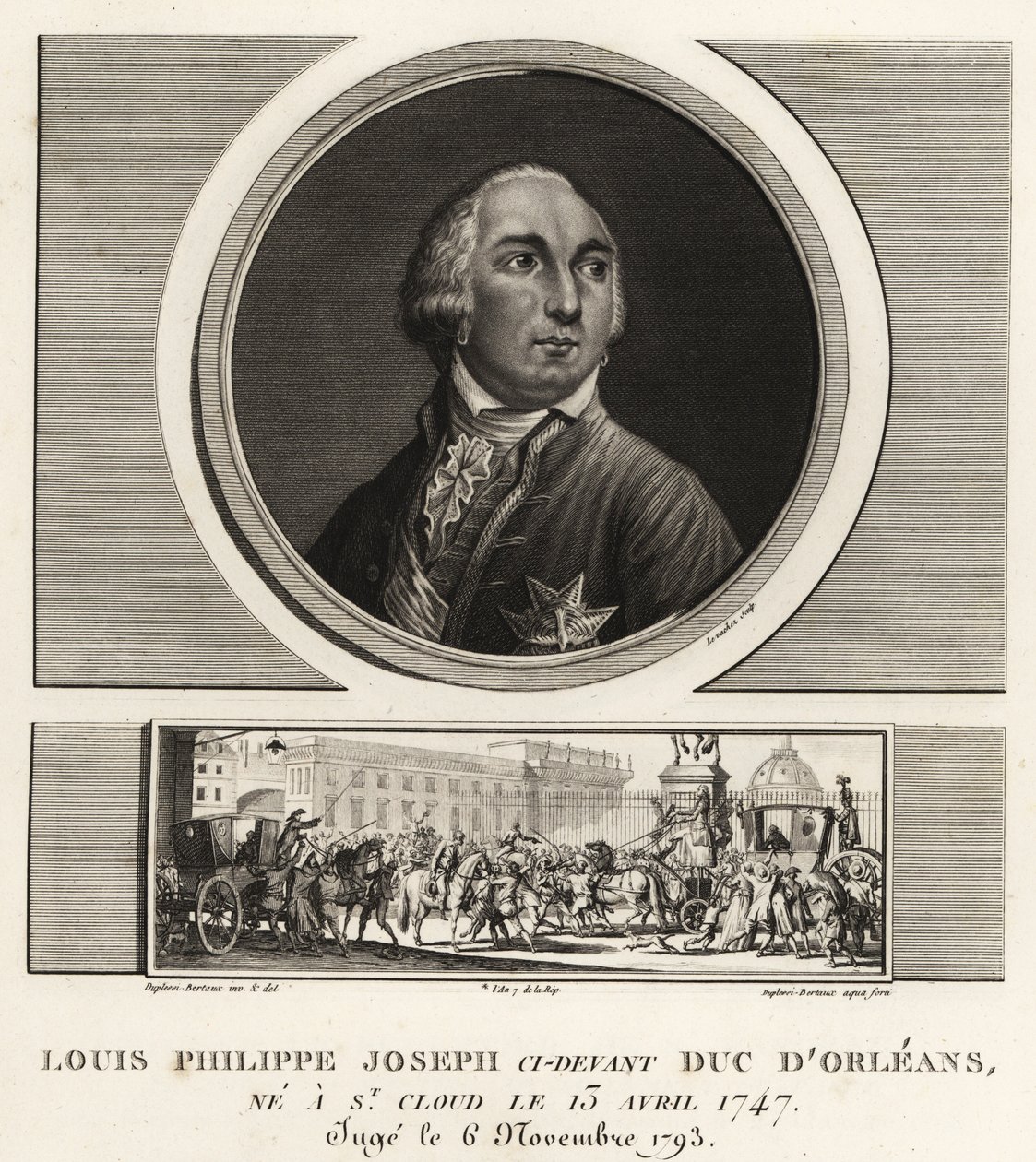 Louis Philippe II., Herzog von Orléans (1747-1789), französischer Herzog, während der Schreckensherrschaft guillotiniert von Unbekannt